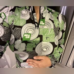 Orage Ski Long Sleeve Top Abstract Geometric Graphic Snowboard Shirt Retro Camo